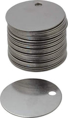 C.H. Hanson - 1-1/2 Inch Diameter, Round, Stainless Steel Blank Metal Tag - Blank, 25 Pieces - Eagle Tool & Supply