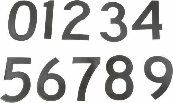 Made in USA - Letter Label - Legend: Number Set, English, Black - Eagle Tool & Supply