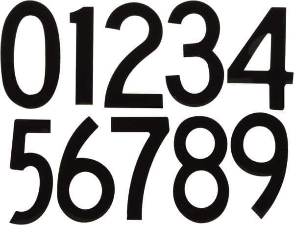 Made in USA - Letter Label - Legend: Number Set, English, Black - Eagle Tool & Supply