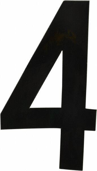 Made in USA - Number Label - Legend: 4, English, Black - Eagle Tool & Supply