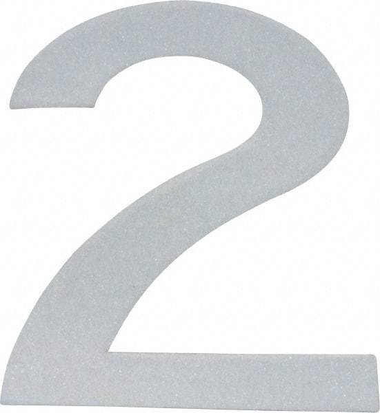 Made in USA - Number Label - Legend: 2, English, White - Eagle Tool & Supply