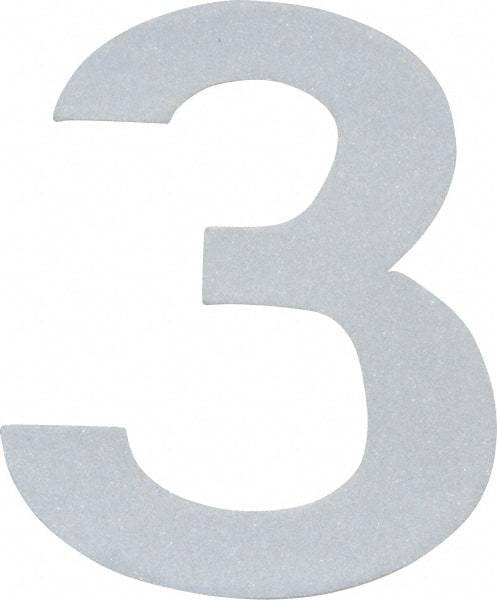 Made in USA - Number Label - Legend: 3, English, White - Eagle Tool & Supply