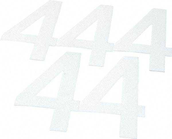 Made in USA - Number Label - Legend: 4, English, White - Eagle Tool & Supply