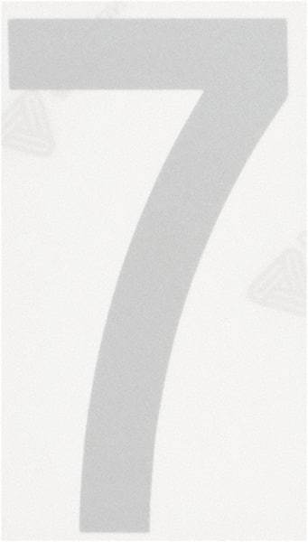 Made in USA - Number Label - Legend: 7, English, White - Eagle Tool & Supply