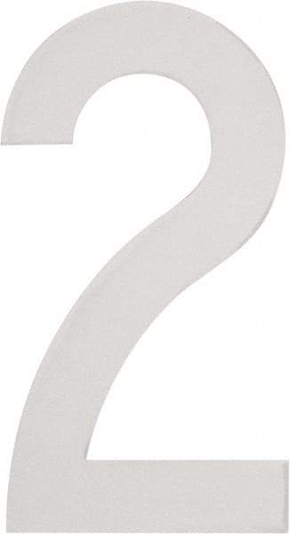 Made in USA - Number Label - Legend: 2, English, White - Eagle Tool & Supply