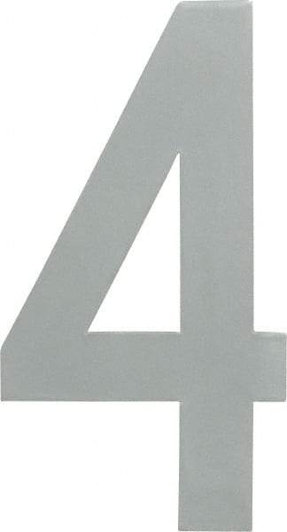 Made in USA - Number Label - Legend: 4, English, White - Eagle Tool & Supply