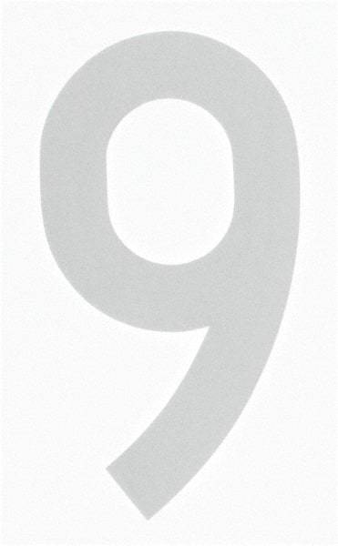 Made in USA - Number Label - Legend: 9, English, White - Eagle Tool & Supply