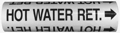 Made in USA - Pipe Marker with Heating Supply Legend and Arrow Graphic - 8 to 10" Pipe Outside Diam, Black on Yellow - Eagle Tool & Supply