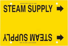 Made in USA - Pipe Marker with Steam Supply Legend and Arrow Graphic - 6 to 8" Pipe Outside Diam, Black on Yellow - Eagle Tool & Supply