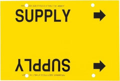 Made in USA - Pipe Marker with Supply Legend and Arrow Graphic - 6 to 8" Pipe Outside Diam, Black on Yellow - Eagle Tool & Supply