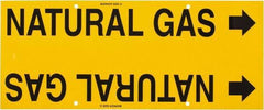 Made in USA - Pipe Marker with Natural Gas Legend and Arrow Graphic - 8 to 10" Pipe Outside Diam, Black on Yellow - Eagle Tool & Supply