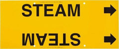 Made in USA - Pipe Marker with Steam Legend and Arrow Graphic - 8 to 10" Pipe Outside Diam, Black on Yellow - Eagle Tool & Supply