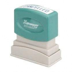 Value Collection - Cancelled, Blue Pre-Inked Stamp - 1/2 Inch Wide x 1-5/8 Inch Long - Eagle Tool & Supply