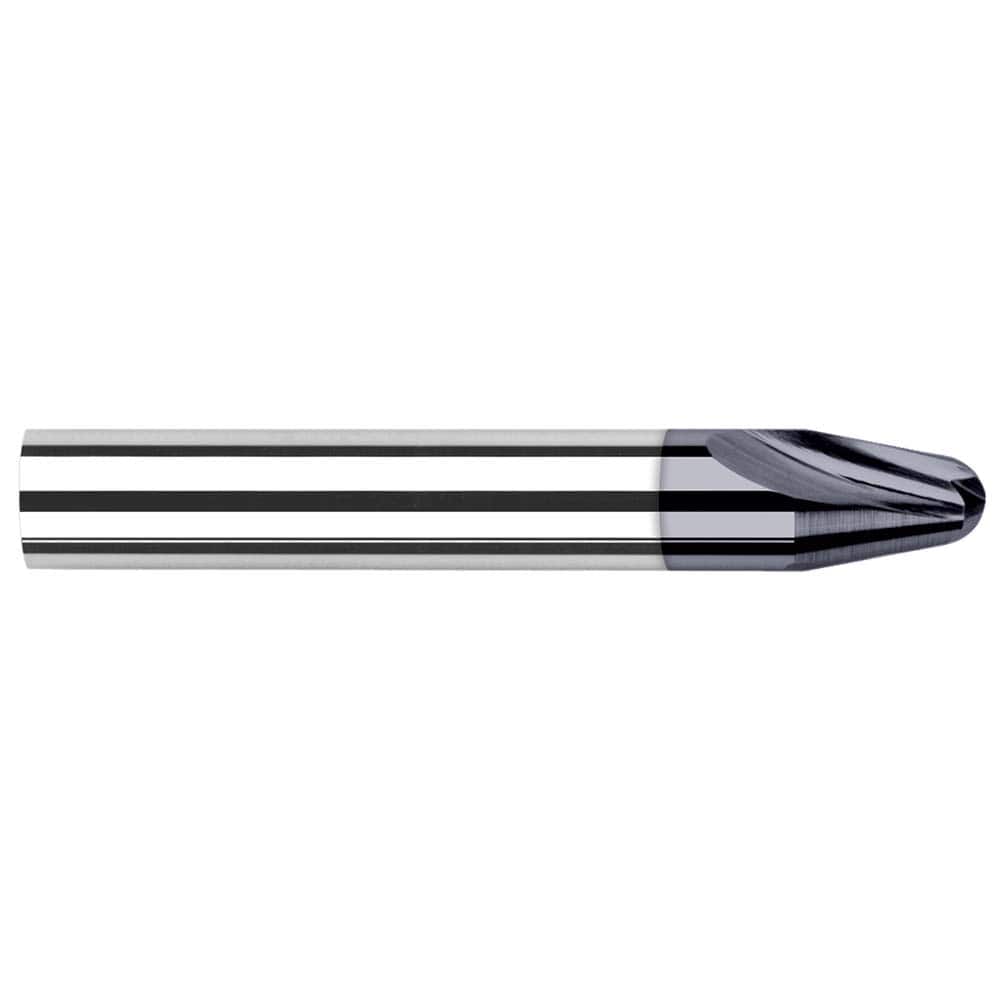 Harvey Tool - 20° per Side 0.156" Small End Diam 0.193" LOC 2-Flute Solid Carbide Tapered Ball End Mill - Exact Industrial Supply