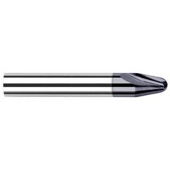 Harvey Tool - 20° per Side 0.25" Small End Diam 0.275" LOC 2-Flute Solid Carbide Tapered Ball End Mill - Exact Industrial Supply