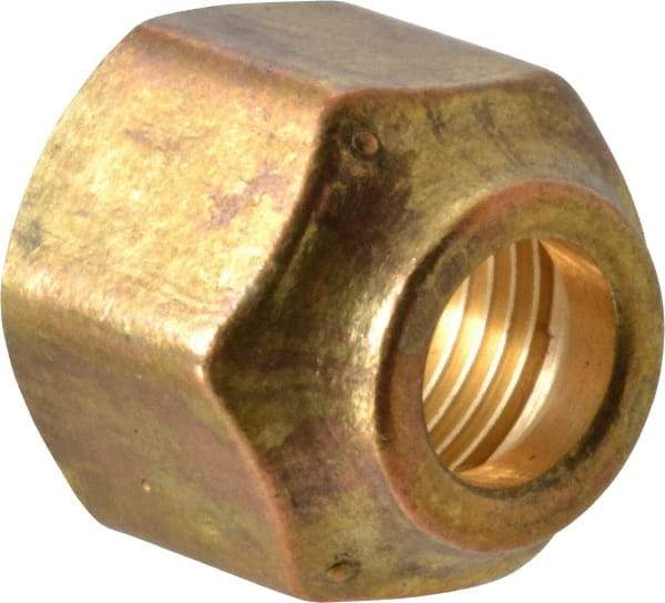 Cerro - 5/8 x 1/2" Tube OD, 45° Brass Flared Tube Refrigeration Nut - Compression Ends - Eagle Tool & Supply