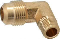 Cerro - 1/2" Tube OD, 45° Brass Flared Tube Male Elbow - 1/4 Flare x MIP Ends - Eagle Tool & Supply