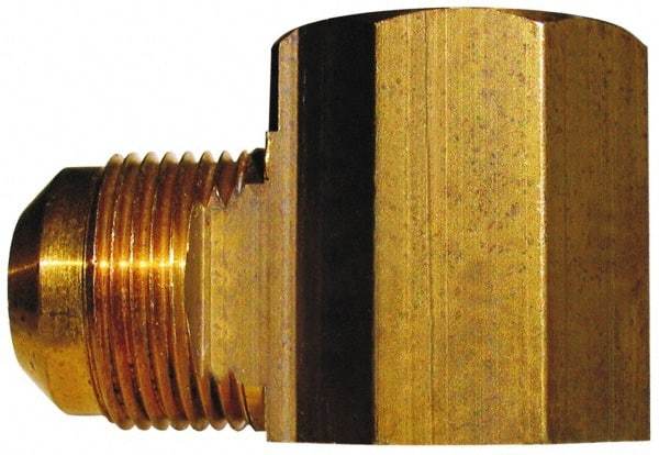 Cerro - 5/8" Tube OD, 45° Brass Flared Tube Female Elbow - 1/2 Flare x FIP Ends - Eagle Tool & Supply