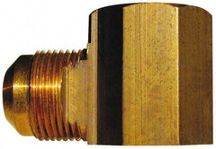 Cerro - 5/8" Tube OD, 45° Brass Flared Tube Female Elbow - 1/2 Flare x FIP Ends - Eagle Tool & Supply