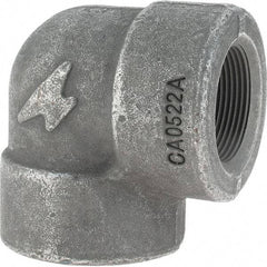 Made in USA - Size 1-1/2", Class 3,000, Forged Carbon Steel Black Pipe 90° Elbow - 925 psi, Threaded End Connection - Eagle Tool & Supply