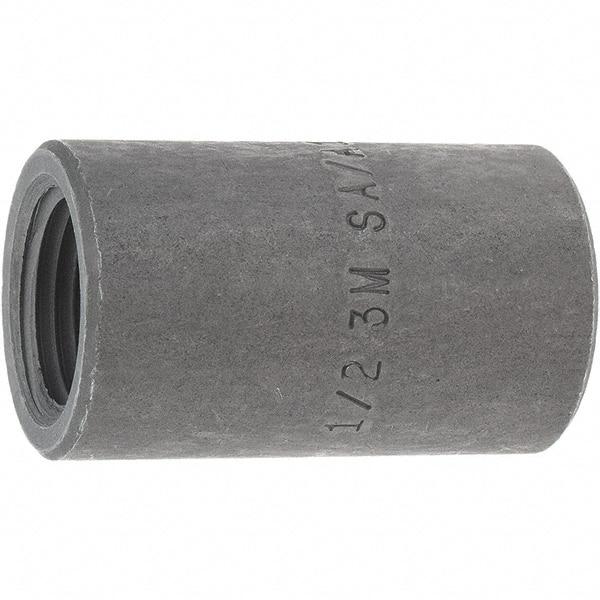 Made in USA - Size 1/2", Class 3,000, Forged Carbon Steel Black Pipe Coupling - 925 psi, Threaded End Connection - Eagle Tool & Supply