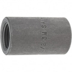 Made in USA - Size 1/2", Class 3,000, Forged Carbon Steel Black Pipe Coupling - 925 psi, Threaded End Connection - Eagle Tool & Supply