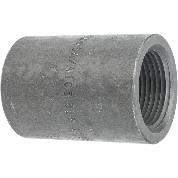 Made in USA - Size 1", Class 3,000, Forged Carbon Steel Black Pipe Coupling - 925 psi, Threaded End Connection - Eagle Tool & Supply
