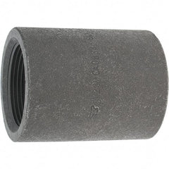 Made in USA - Size 1-1/2", Class 3,000, Forged Carbon Steel Black Pipe Coupling - 925 psi, Threaded End Connection - Eagle Tool & Supply