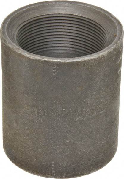 Made in USA - Size 2", Class 3,000, Forged Carbon Steel Black Pipe Coupling - 925 psi, Threaded End Connection - Eagle Tool & Supply