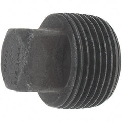Made in USA - Size 1", Class 3,000, Forged Carbon Steel Black Pipe Square Plug - 925 psi, Threaded End Connection - Eagle Tool & Supply