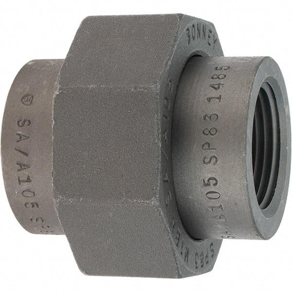 Made in USA - Size 1", Class 3,000, Forged Carbon Steel Black Pipe Union - 925 psi, Threaded End Connection - Eagle Tool & Supply