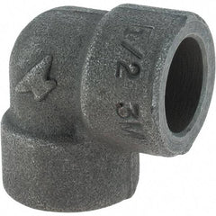 Made in USA - Size 1/2", Class 3,000, Forged Carbon Steel Black Pipe 90° Elbow - 925 psi, Socket Weld End Connection - Eagle Tool & Supply