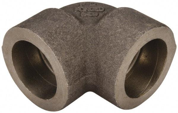 Made in USA - Size 3/4", Class 3,000, Forged Carbon Steel Black Pipe 90° Elbow - 925 psi, Socket Weld End Connection - Eagle Tool & Supply