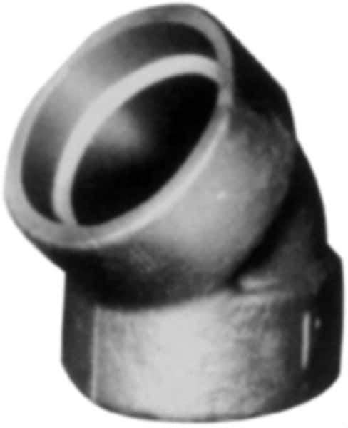 Made in USA - Size 1", Class 3,000, Forged Carbon Steel Black Pipe 45° Elbow - 925 psi, Socket Weld End Connection - Eagle Tool & Supply