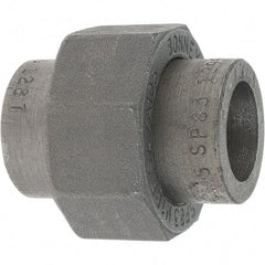 Made in USA - Size 1/2", Class 3,000, Forged Carbon Steel Black Pipe Union - 925 psi, Socket Weld End Connection - Eagle Tool & Supply