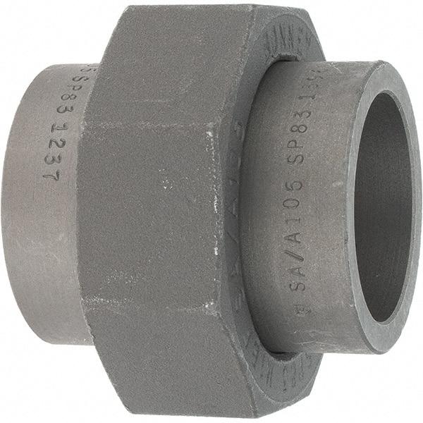 Made in USA - Size 1-1/2", Class 3,000, Forged Carbon Steel Black Pipe Union - 925 psi, Socket Weld End Connection - Eagle Tool & Supply