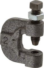 Made in USA - 3/4" Max Flange Thickness, 3/8" Rod C-Clamp with Locknut - 400 Lb Capacity, Ductile Iron - Eagle Tool & Supply