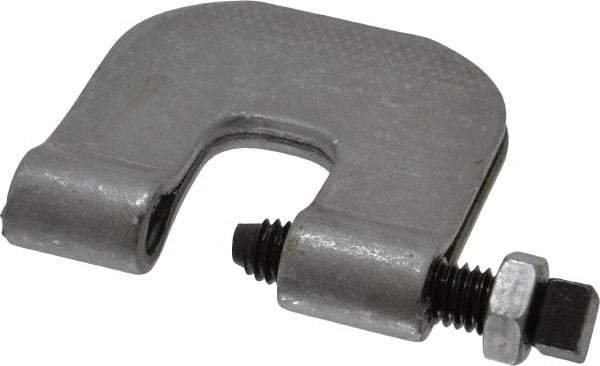 Made in USA - 3/4" Max Flange Thickness, 3/8" Rod C-Clamp with Locknut - 230 Lb Capacity, Carbon Steel - Eagle Tool & Supply