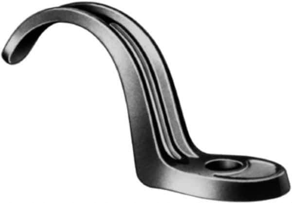 Made in USA - 1" Pipe, Malleable Iron, Black Plated" Pipe or Conduit Strap - 1 Mounting Hole - Eagle Tool & Supply