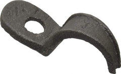 Made in USA - 1/2" Pipe, Malleable Iron, Black Plated" Pipe or Conduit Strap - 1 Mounting Hole - Eagle Tool & Supply