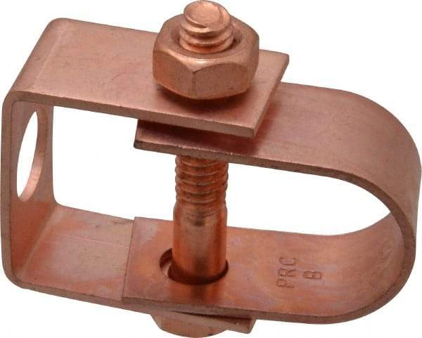 Value Collection - 1/2" Pipe, 3/8" Rod, Carbon Steel Adjustable Clevis Hanger - Copper Plated, 150 Lb Capacity - Eagle Tool & Supply