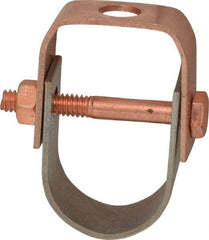 Value Collection - 1" Pipe, 3/8" Rod, Carbon Steel Adjustable Clevis Hanger - Copper Plated, 250 Lb Capacity - Eagle Tool & Supply