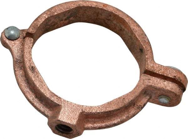 Value Collection - 2" Pipe, 3/8" Rod, Copper Painted Split Clamp - 180 Lb Capacity, Malleable Iron - Eagle Tool & Supply