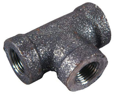 Made in USA - Class 150, 3/4 x 1/2 x 1/2" Galvanized Pipe Reducing Tee - Threaded, Malleable Iron - Eagle Tool & Supply