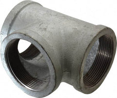 Made in USA - Class 150, 3" Galvanized Pipe Tee - Threaded, Malleable Iron - Eagle Tool & Supply