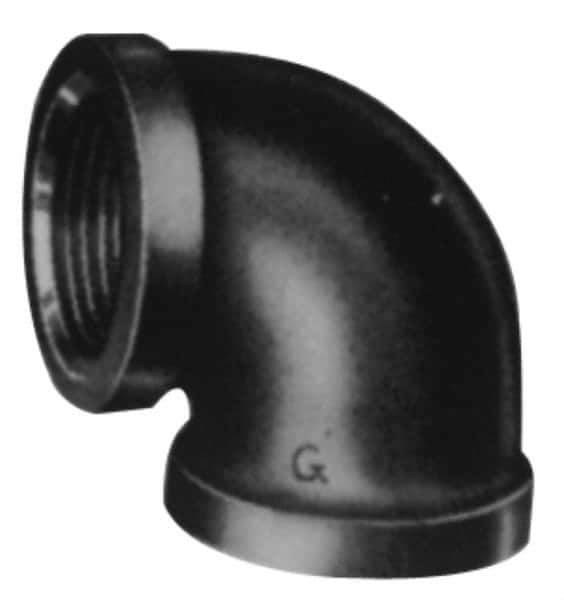 Made in USA - Size 2-1/2", Class 3,000, Forged Carbon Steel Black Pipe 90° Elbow - 3,000 psi, Threaded End Connection - Eagle Tool & Supply