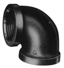 Made in USA - Size 2-1/2", Class 3,000, Forged Carbon Steel Black Pipe 90° Elbow - 3,000 psi, Threaded End Connection - Eagle Tool & Supply