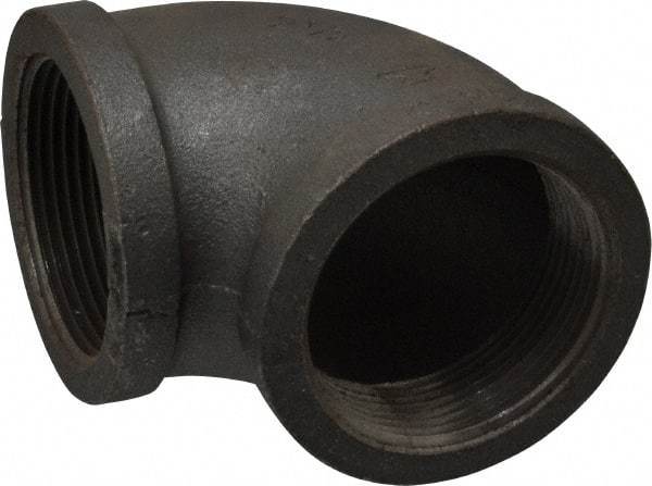 Made in USA - Size 2-1/2", Class 150, Malleable Iron Black Pipe 90° Elbow - 150 psi, Threaded End Connection - Eagle Tool & Supply