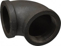 Made in USA - Size 2-1/2", Class 150, Malleable Iron Black Pipe 90° Elbow - 150 psi, Threaded End Connection - Eagle Tool & Supply