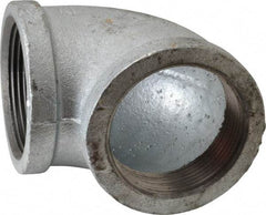Made in USA - Class 150, 2-1/2" Galvanized Pipe 90° Elbow - Threaded, Malleable Iron - Eagle Tool & Supply